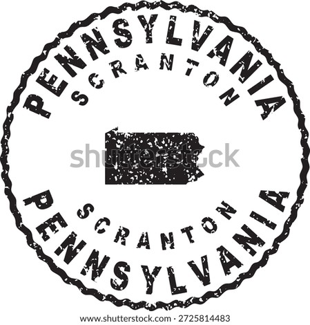 Pennsylvania Scranton Round Seal Map Design