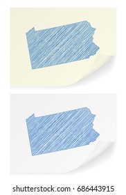 Pennsylvania scribble map on a white background.