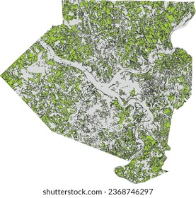 Pennsylvania State Allegheny county Map of Wooded Areas