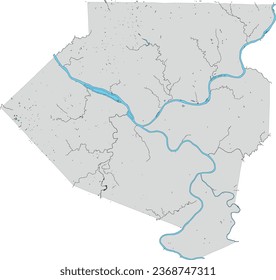Pennsylvania State Allegheny county Map of Hydrology Areas