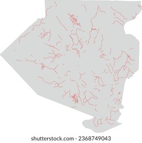 Mapa del condado de Allegheny del estado de Pennsylvania de las líneas centrales de carreteras de propiedad
