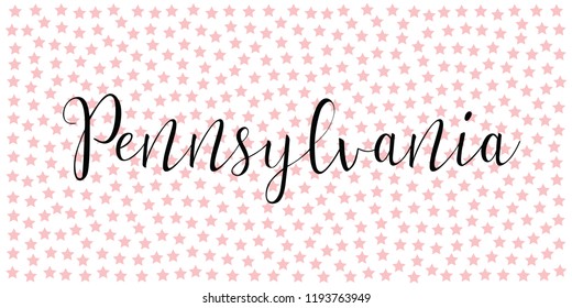 Pennsylvania. State of America. Text design. Vector illustration.
