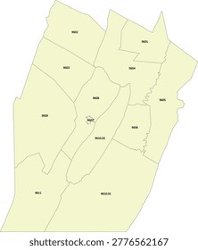 Pennsylvania State Bedford County vector Census Tract polygon based on Tiger 2020 Census Data
