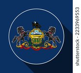 Pennsylvania state flag. Vector illustration.