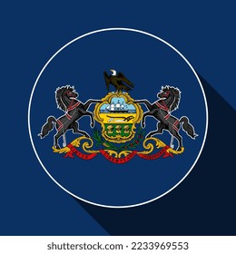 Pennsylvania state flag. Vector illustration.