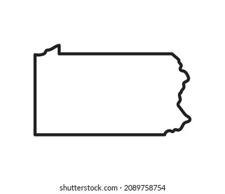 Pennsylvania state icon. Pictogram for web page, mobile app, promo. Editable stroke.