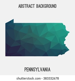 Pennsylvania state map in geometric polygonal style.Abstract tessellation,modern design background. Vector illustration EPS8