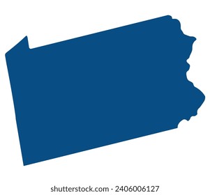 Pennsylvania state map. Map of the U.S. state of Pennsylvania.