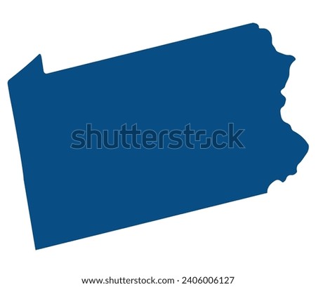 Pennsylvania state map. Map of the U.S. state of Pennsylvania.