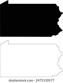 Pennsylvania State outline contour silhouette map