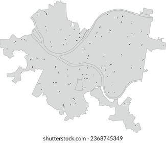 Pennsylvania State Pittsburgh Map of Ballfields