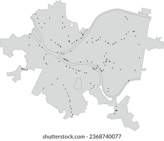 Pennsylvania State Pittsburgh Karte der Brückenstandorte