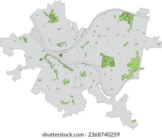 Pennsylvania State Pittsburgh Map of Parks Open Space