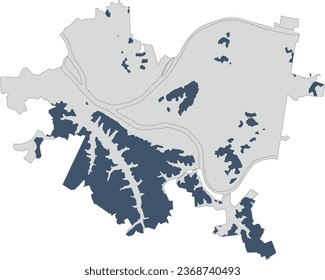 Pennsylvania State Pittsburgh Map of Undermined areas