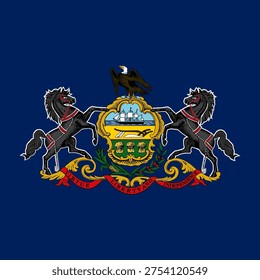 Pennsylvania state square flag. Part of The United States of America. Clean design for print, web, or educational use. Vector illustration.
