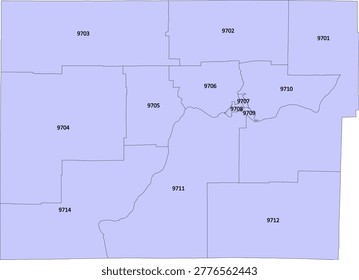 Pennsylvania State Warren County vector Census Tract polygon based on Tiger 2020 Census Data