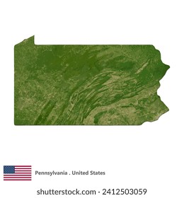 Pennsylvania, States of America Topographic Map (EPS)