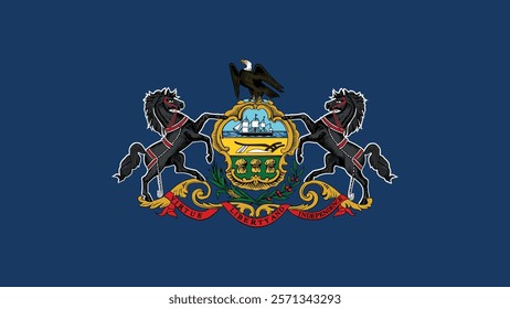 Pennsylvania US State Flag Vector Illustration