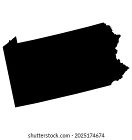 Pennsylvania Vector Black Map Silhouette Stock Vector (Royalty Free ...