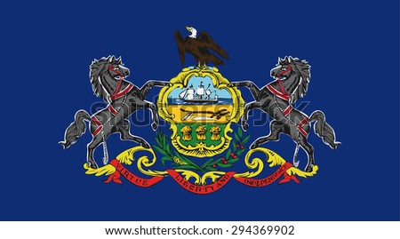 Pennsyvania state national flag. Vector EPS8