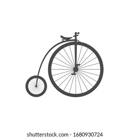 Penny farthing bike simple icon isolated on white background. Flat vector illustration.