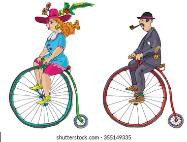 penny farthing  - cartoon