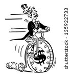 Penny Farthing High Roller - Retro Clip Art Illustration