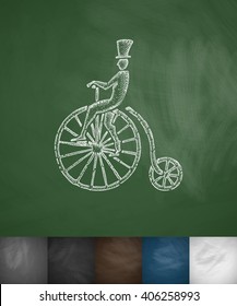 penny farthing icon. Hand drawn vector illustration