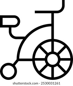 penny farthing icon. Thin linear style design isolated on white background