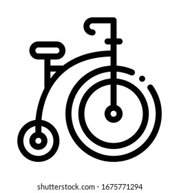 Penny Farthing Icon Vector. Outline Penny Farthing Sign. Isolated Contour Symbol Illustration