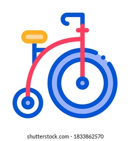 Penny Farthing Icon Vector. Outline Penny Farthing Sign. Isolated Contour Symbol Illustration
