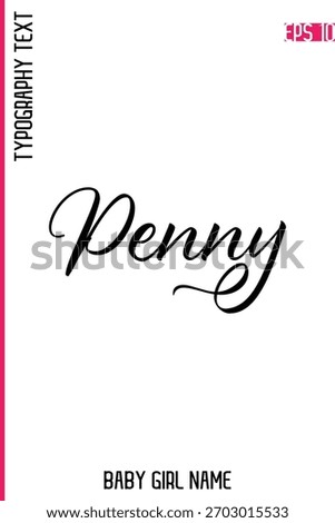 Penny   -Girl Name Handwritten Cursive Typography Vector Design