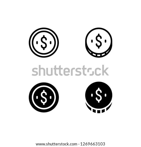 Penny Icon Logo Vector Symbol. Cent Icon