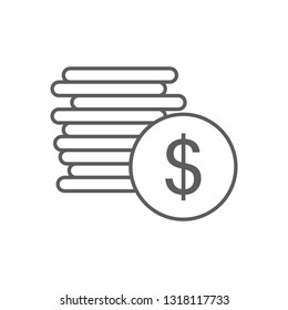 a penny of money icon. Element of Finance for mobile concept and web apps icon. Outline, thin line icon for website design and development, app development