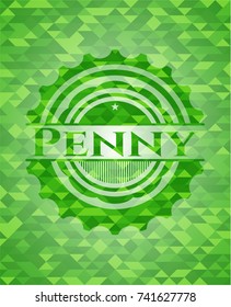 Penny realistic green mosaic emblem