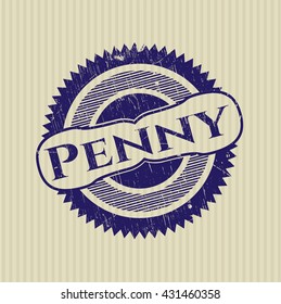 Penny rubber grunge texture stamp