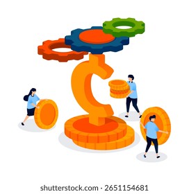 penny and a stack of money show how small denominations play a vital role in spending, saving, and income generation within financial systems. Can be used for banner, mobile app, website,  ads