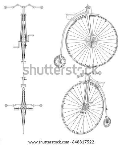 Penny-Farthing Bicycle Vector 04
