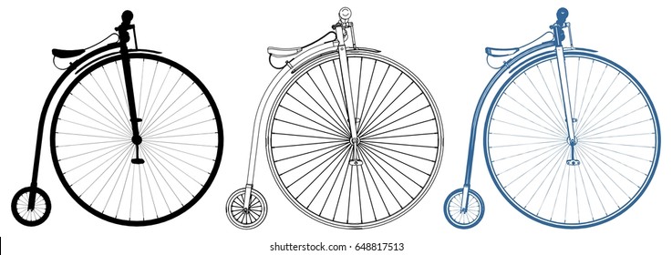 Penny-Farthing Bicycle Vector 05