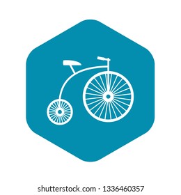 Penny-farthing icon in simple style isolated on white background