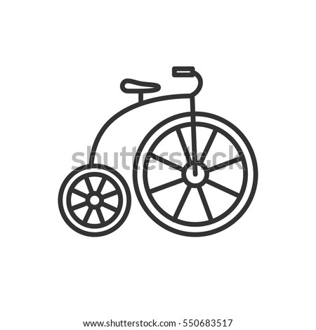 penny-farthing. Vintage bicycle with a high front wheel
