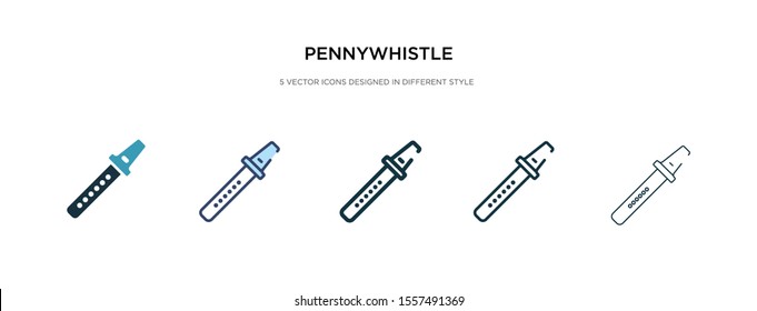 pennywhistle icon in different style vector illustration. two colored and black pennywhistle vector icons designed in filled, outline, line and stroke style can be used for web, mobile, ui