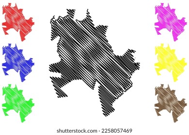 Penon Blanco municipality (Estado Libre y Soberano de Durango, Mexico, United Mexican States) map vector illustration, scribble sketch Penón Blanco map