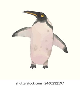 Penquin. animal wildlife. watercolor vector