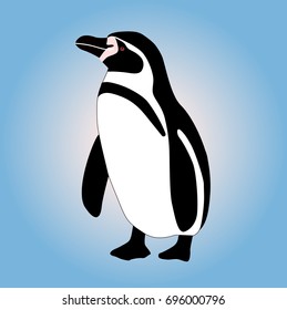 penquin vector is standing in Atlantic  