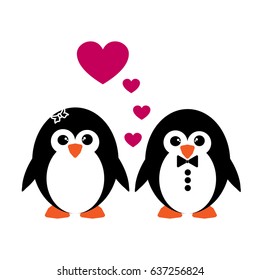 Penquins icon with heart