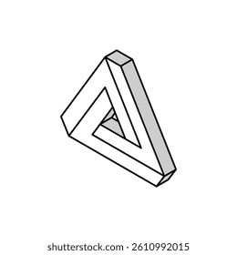 penrose impossible geometric shape isometric icon vector. penrose impossible geometric shape sign. isolated symbol illustration