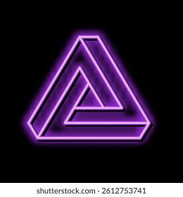 penrose impossible geometric shape neon light sign vector. penrose impossible geometric shape illustration