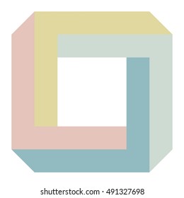 Penrose square, impossible square, optical illusion