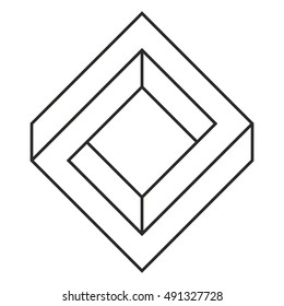 Penrose Square, Impossible Square, Optical Illusion